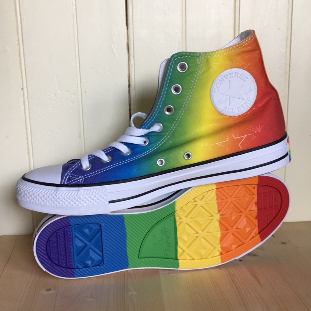 Rainbow Converse. Unworn, in box.